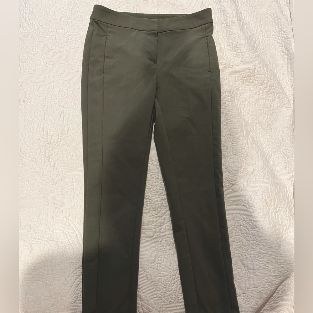 Classic Olive Straight-Leg Women’s Pants